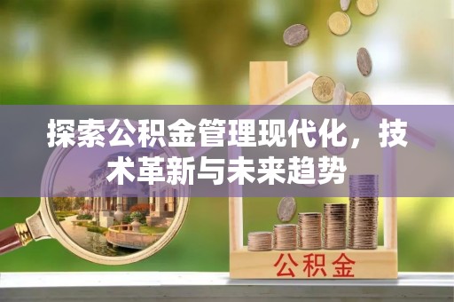 翁源探索公积金管理现代化，技术革新与未来趋势
