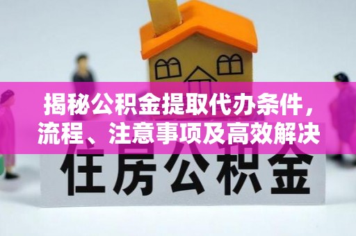 翁源揭秘公积金提取代办条件，流程、注意事项及高效解决方案
