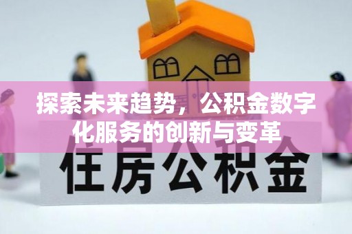 翁源探索未来趋势，公积金数字化服务的创新与变革