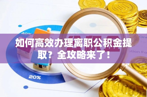 翁源如何高效办理离职公积金提取？全攻略来了！