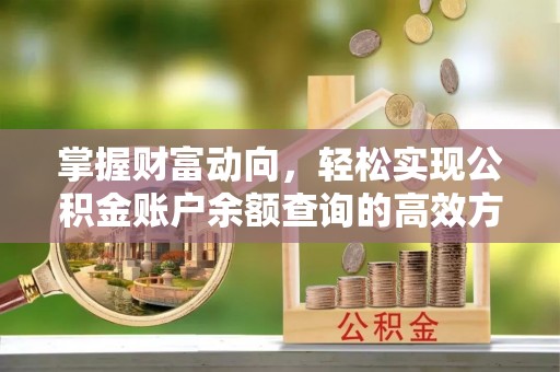 翁源掌握财富动向，轻松实现公积金账户余额查询的高效方式