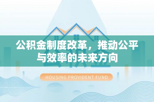 翁源公积金制度改革，推动公平与效率的未来方向
